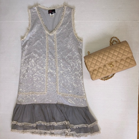 Yumi Korean Delicate Lace Sleeveless Dress M/L - Picture 1 of 6